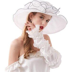Kentucky Derby Hats - Organza Hat Fascinator Hat White